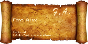 Font Alex névjegykártya